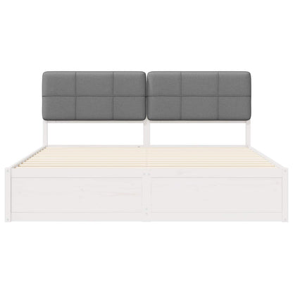 Bedframe met Gevoerd Hoofdgedeelte Lichtgrijs 180 x 200 cm