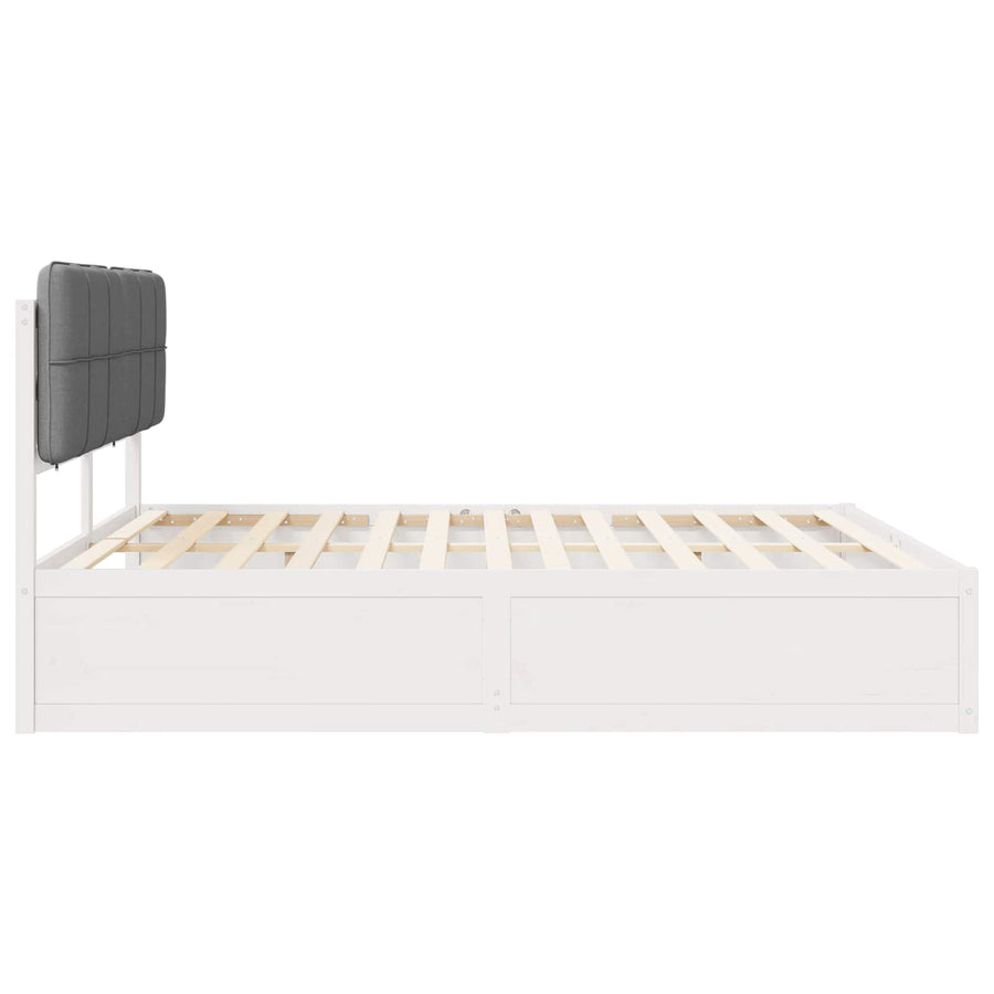 Bedframe met Gevoerd Hoofdgedeelte Lichtgrijs 180 x 200 cm