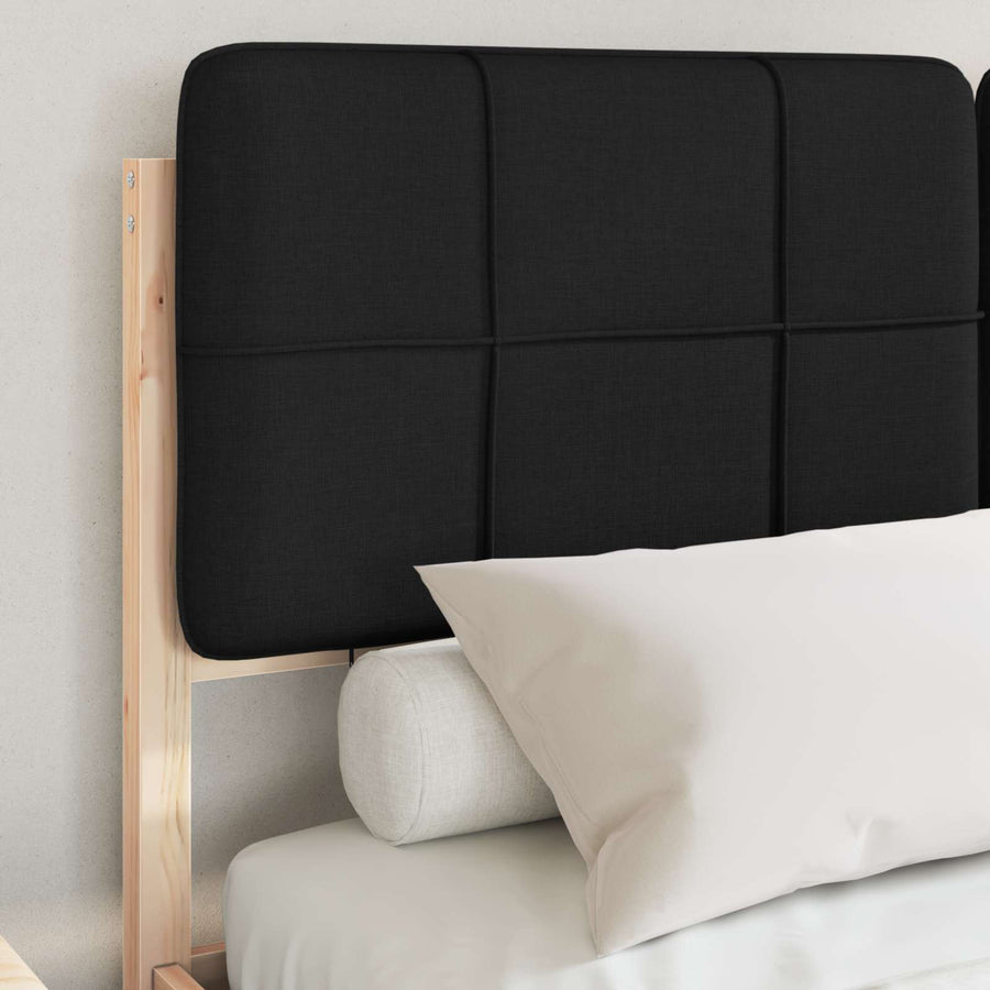 Bedframe met Gevoerd Hoofdgedeelte Zwart 160 x 200 cm
