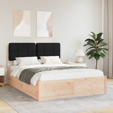 Bedframe met Gevoerd Hoofdgedeelte Zwart 160 x 200 cm