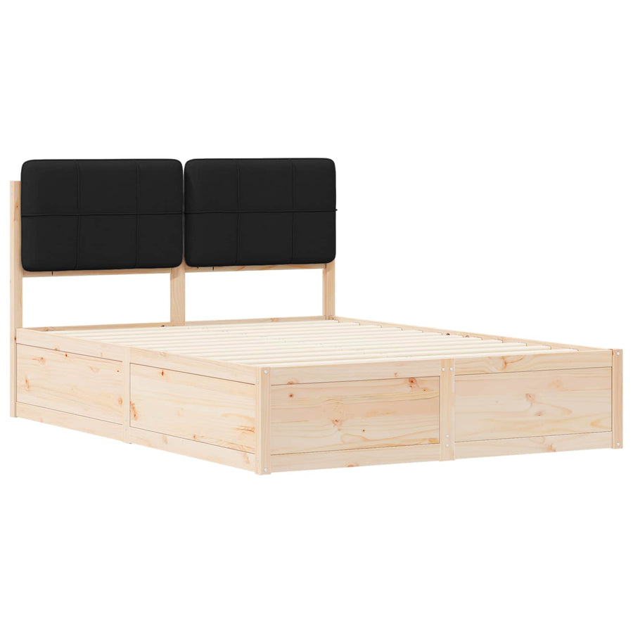 Bedframe met Gevoerd Hoofdgedeelte Zwart 160 x 200 cm