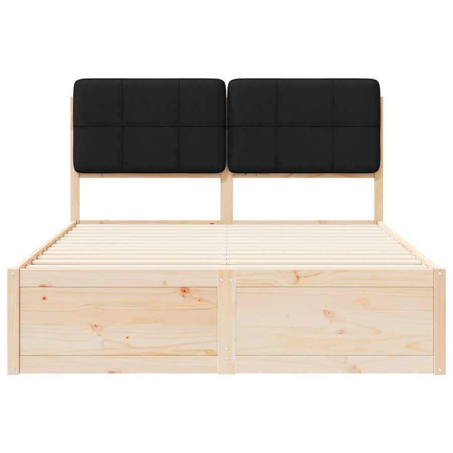 Bedframe met Gevoerd Hoofdgedeelte Zwart 160 x 200 cm