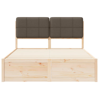 Bedframe met Gevoerd Hoofdgedeelte Taupe 160 x 200 cm