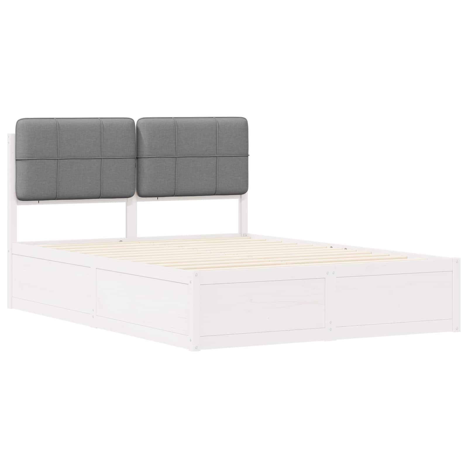 Bedframe met Gevoerd Hoofdgedeelte Lichtgrijs 160 x 200 cm