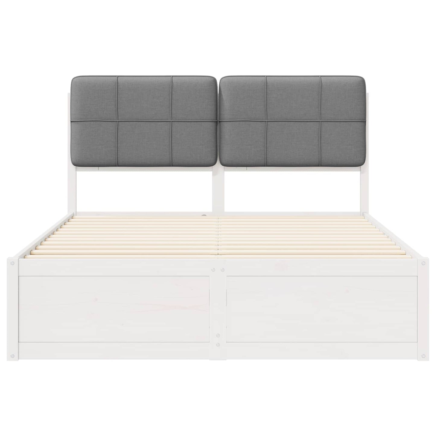 Bedframe met Gevoerd Hoofdgedeelte Lichtgrijs 160 x 200 cm