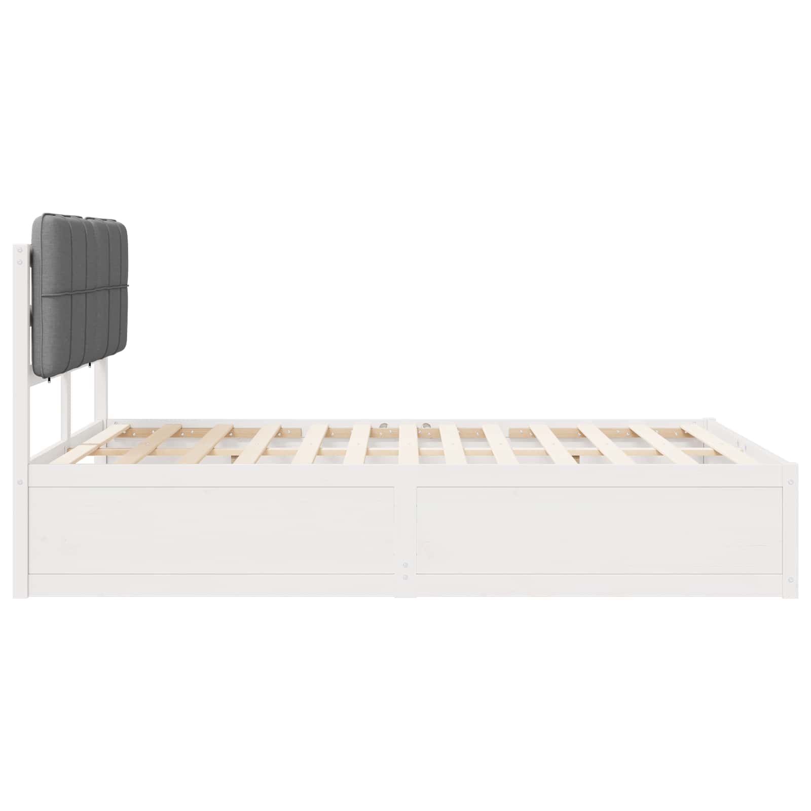 Bedframe met Gevoerd Hoofdgedeelte Lichtgrijs 160 x 200 cm
