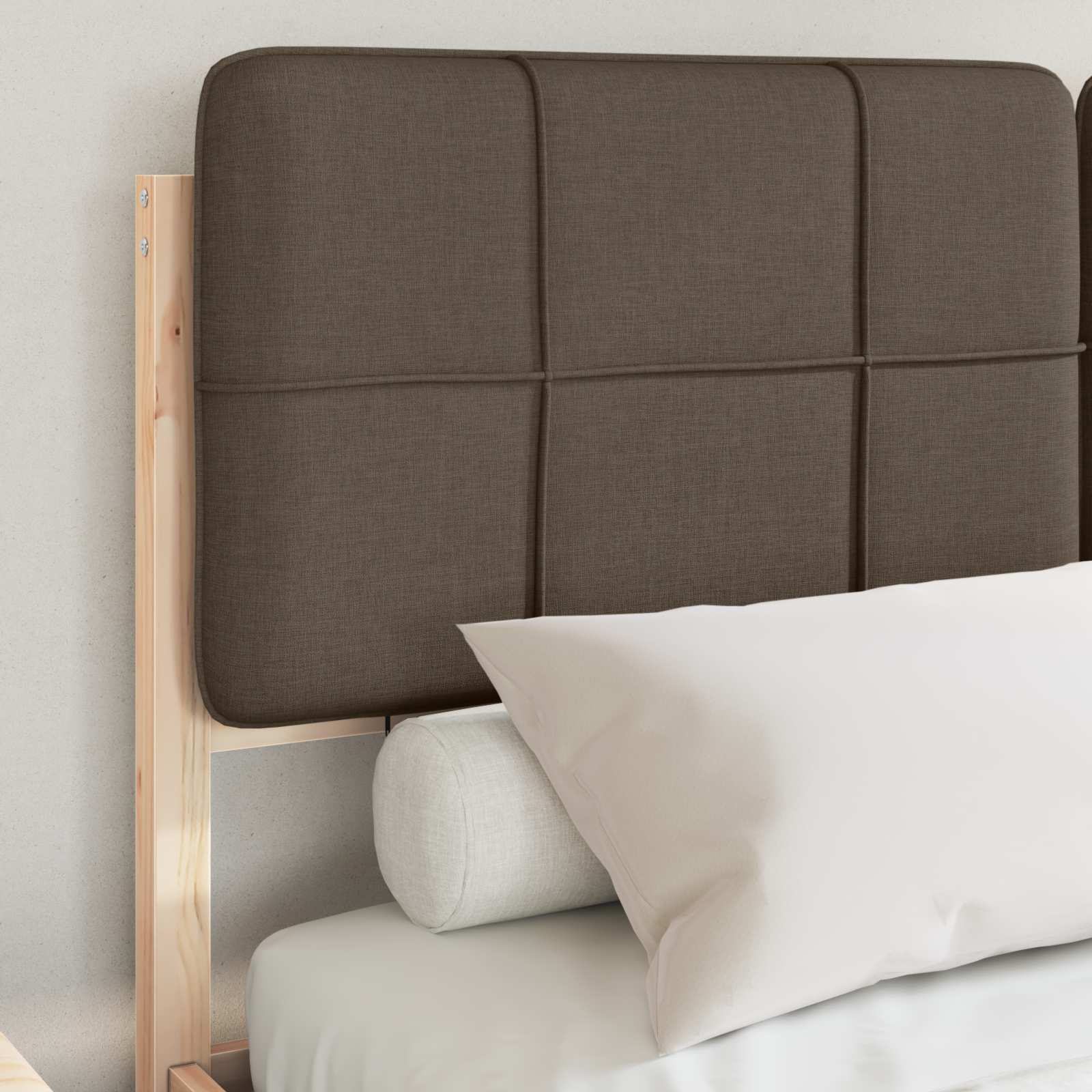 Bedframe met Gevoerd Hoofdgedeelte Taupe 150 x 200 cm