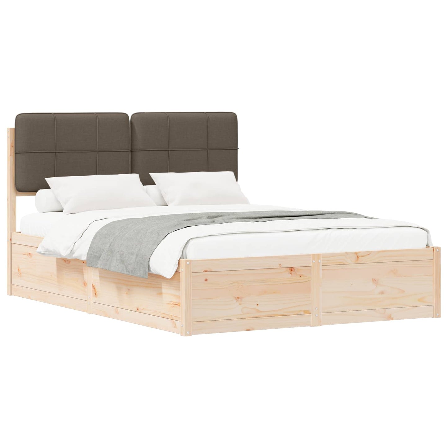 Bedframe met Gevoerd Hoofdgedeelte Taupe 150 x 200 cm