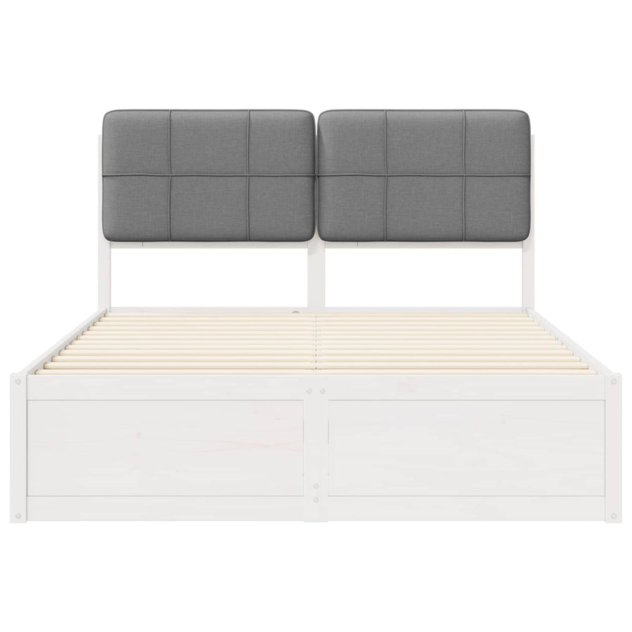 Bedframe met Gevoerd Hoofdgedeelte Lichtgrijs 150 x 200 cm