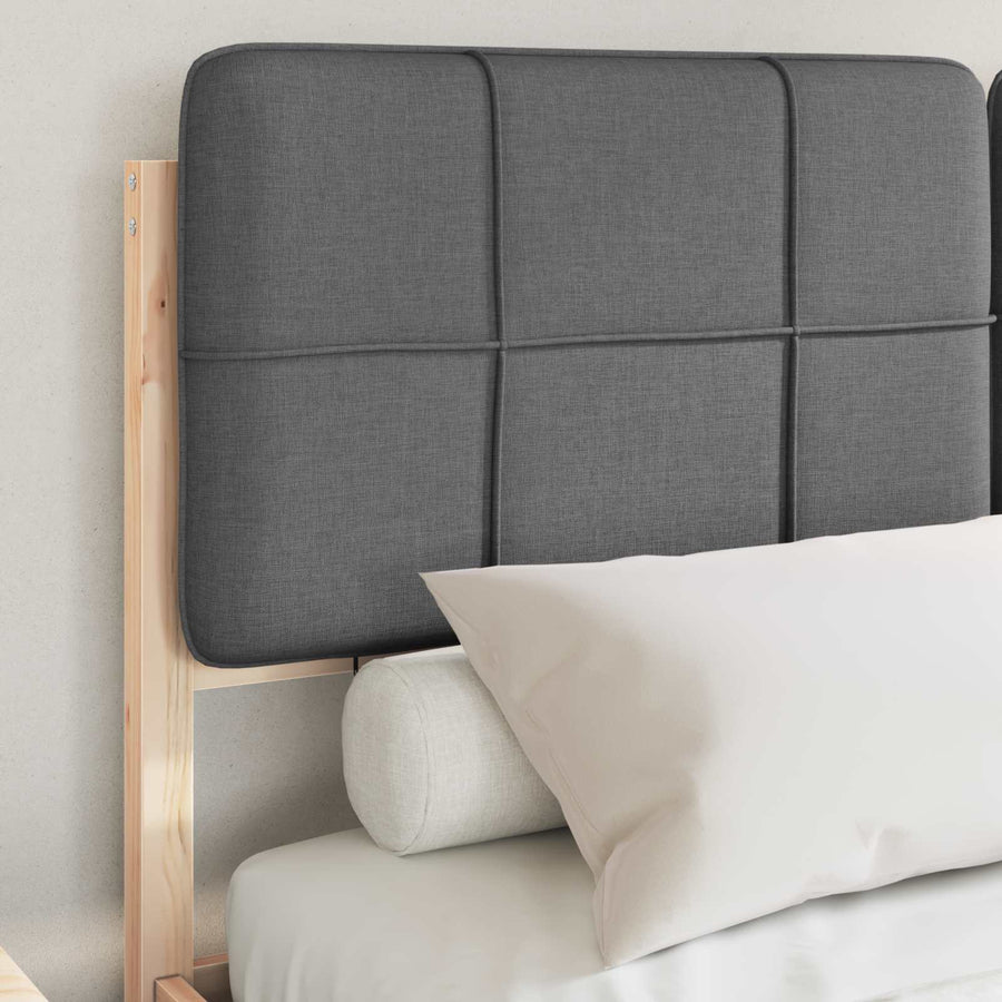 Bedframe met Gevoerd Hoofdgedeelte Donkergrijs 140 x 200 cm