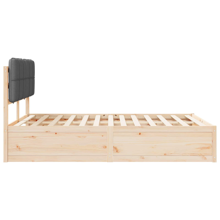 Bedframe met Gevoerd Hoofdgedeelte Donkergrijs 140 x 200 cm