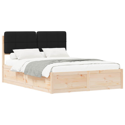 Bedframe met Gevoerd Hoofdgedeelte Zwart 140 x 200 cm