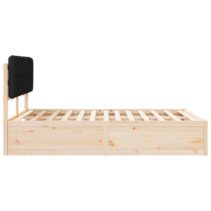 Bedframe met Gevoerd Hoofdgedeelte Zwart 140 x 200 cm