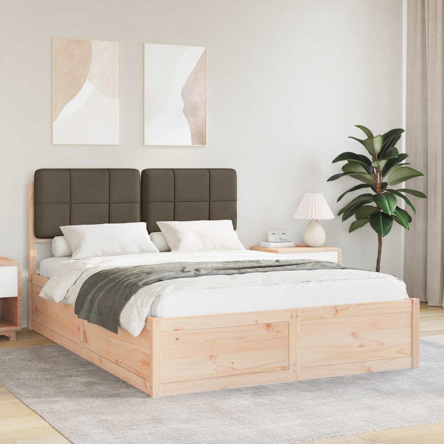 Bedframe met Gevoerd Hoofdgedeelte Taupe 140 x 200 cm