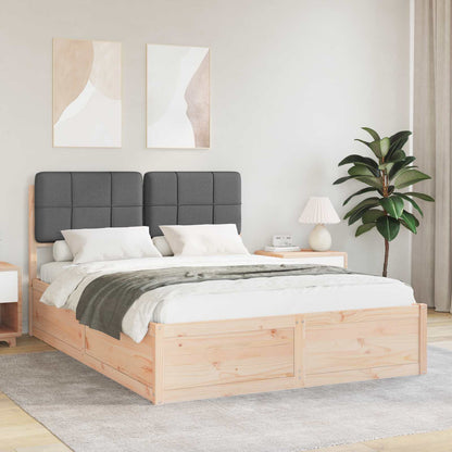 Bedframe met Gevoerd Hoofdgedeelte Donkergrijs 140 x 190 cm
