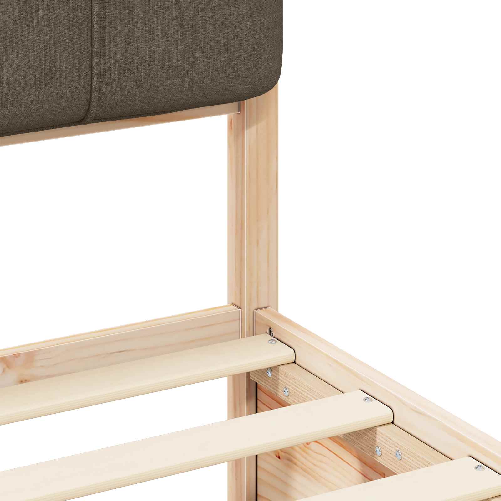 Bedframe met Gevoerd Hoofdgedeelte Taupe 140 x 190 cm