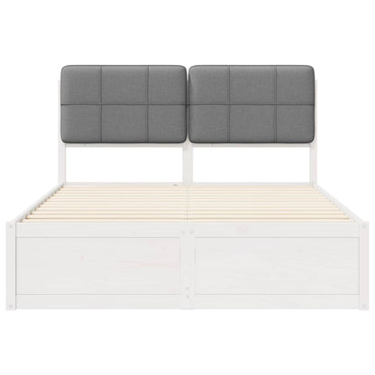 Bedframe met Gevoerd Hoofdgedeelte Lichtgrijs 140 x 190 cm
