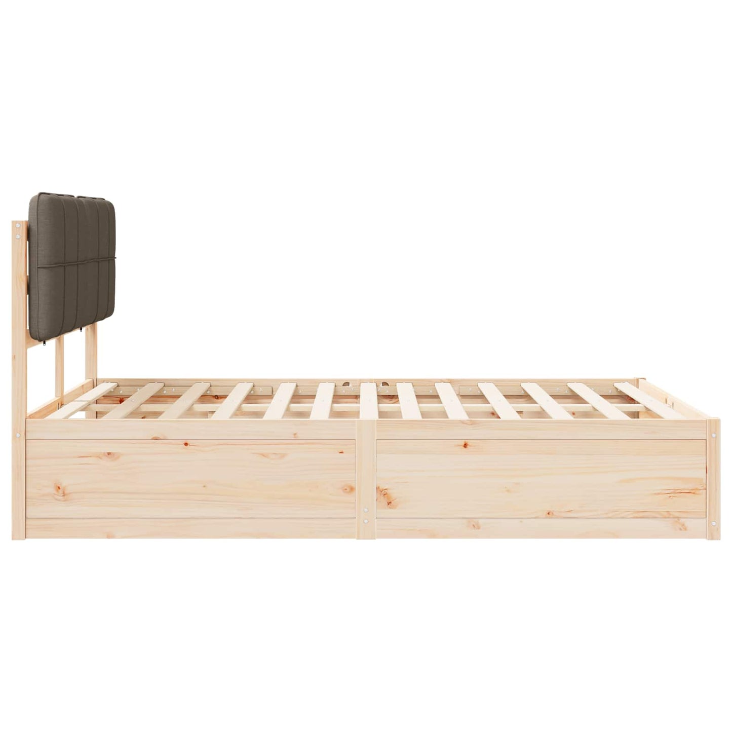 Bedframe met Gevoerd Hoofdgedeelte Taupe 135 x 190 cm