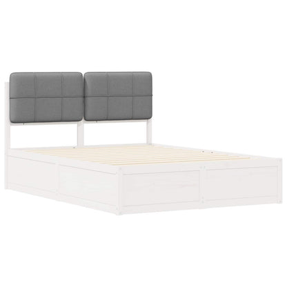 Bedframe met Gevoerd Hoofdgedeelte Lichtgrijs 135 x 190 cm