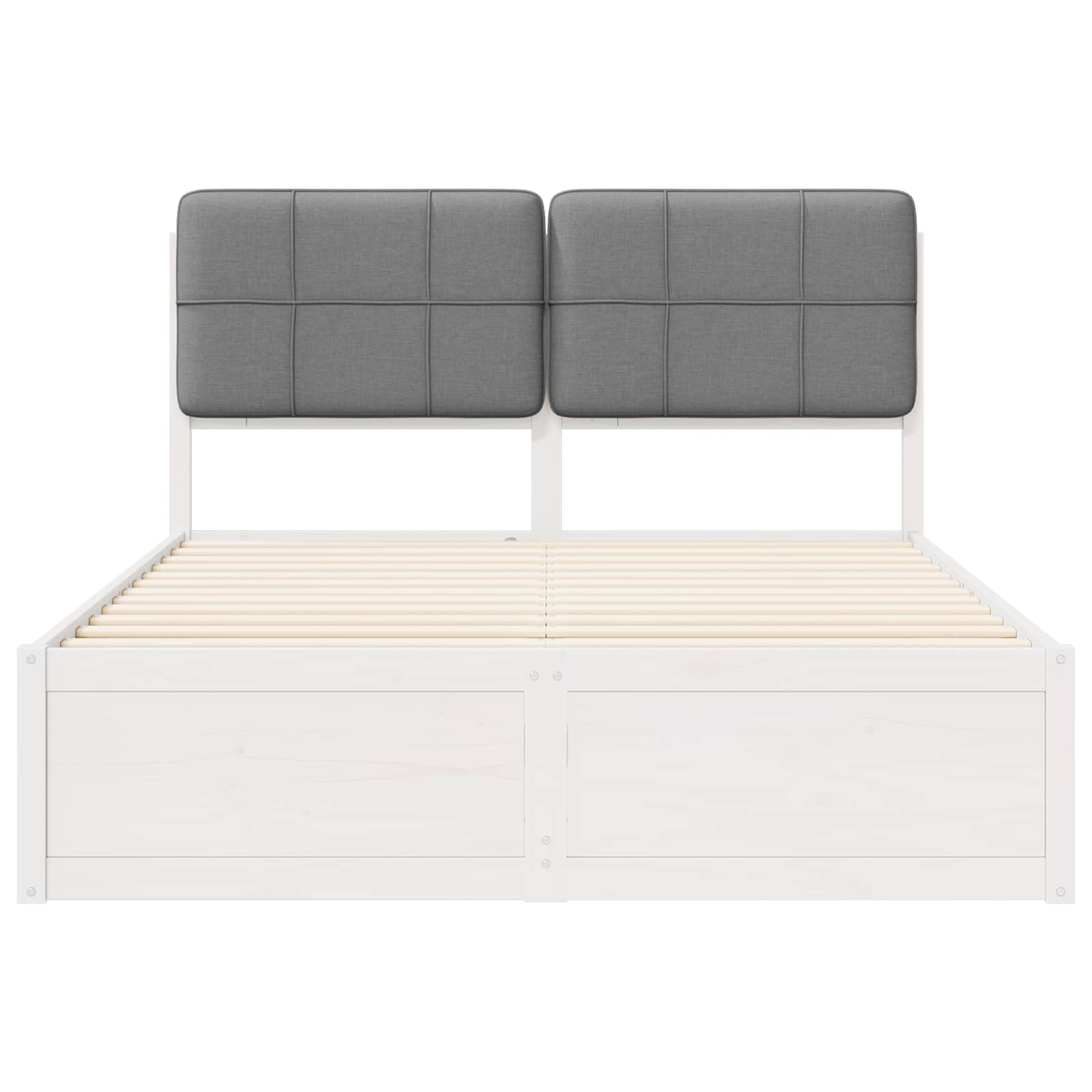 Bedframe met Gevoerd Hoofdgedeelte Lichtgrijs 135 x 190 cm