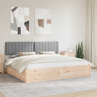 Fabric Upholstered Bed Frame Light Gray 200 x 200 cm