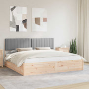 Bedframe massief grenenhout lichtgrijs 200x200 cm