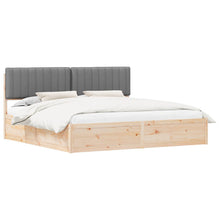 Bedframe met Gevoerd Hoofdgedeelte Lichtgrijs 200 x 200 cm