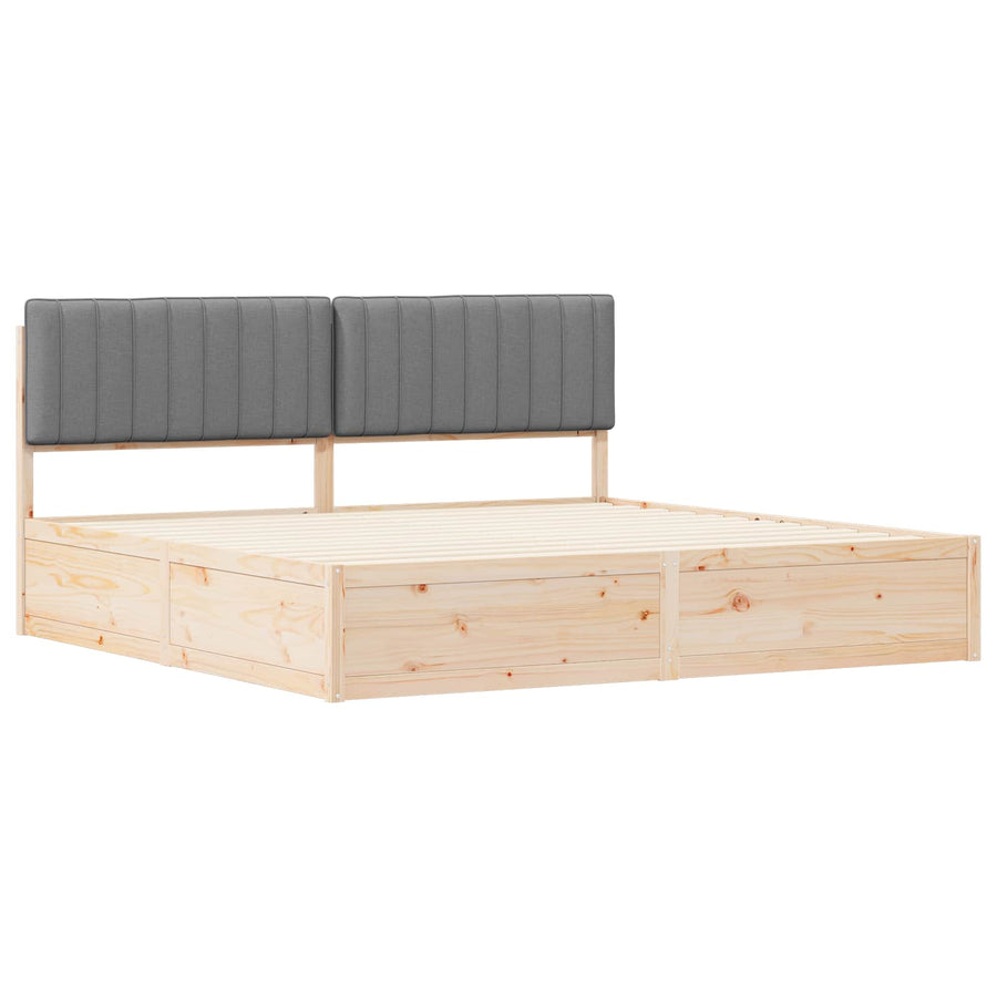 Bedframe met Gevoerd Hoofdgedeelte Lichtgrijs 200 x 200 cm