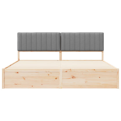 Bedframe met Gevoerd Hoofdgedeelte Lichtgrijs 200 x 200 cm