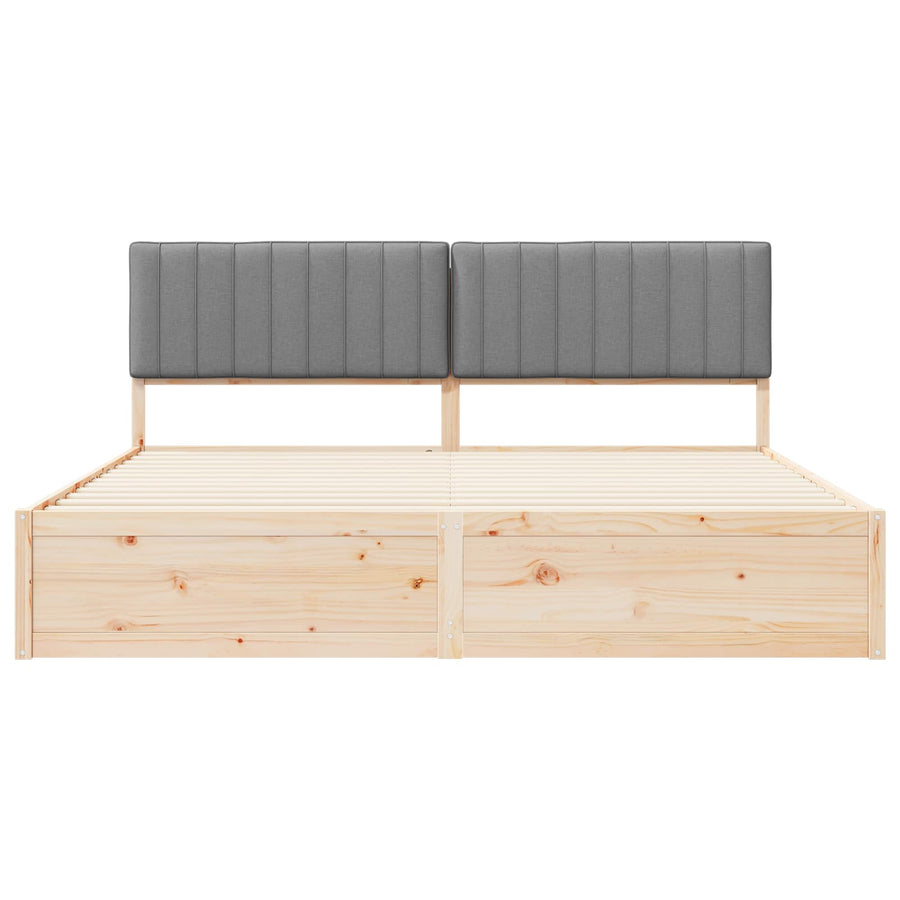 Bedframe met Gevoerd Hoofdgedeelte Lichtgrijs 200 x 200 cm