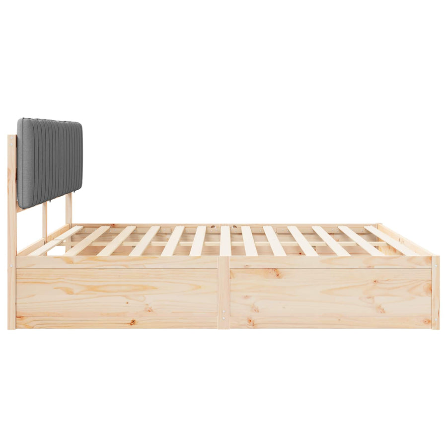 Bedframe met Gevoerd Hoofdgedeelte Lichtgrijs 200 x 200 cm