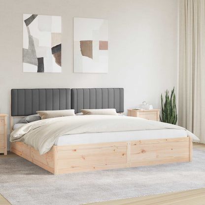 Bedframe met Gevoerd Hoofdgedeelte Donkergrijs 200 x 200 cm