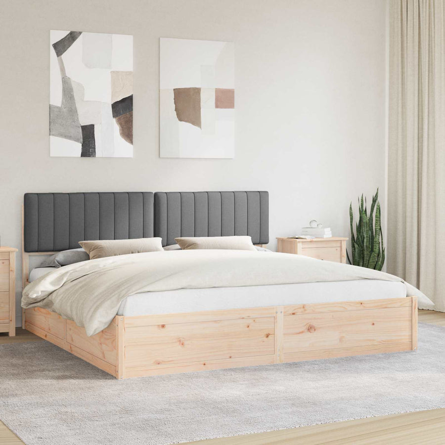 Bedframe met Gevoerd Hoofdgedeelte Donkergrijs 200 x 200 cm