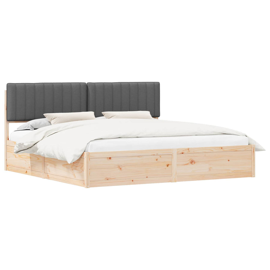 Bedframe met Gevoerd Hoofdgedeelte Donkergrijs 200 x 200 cm