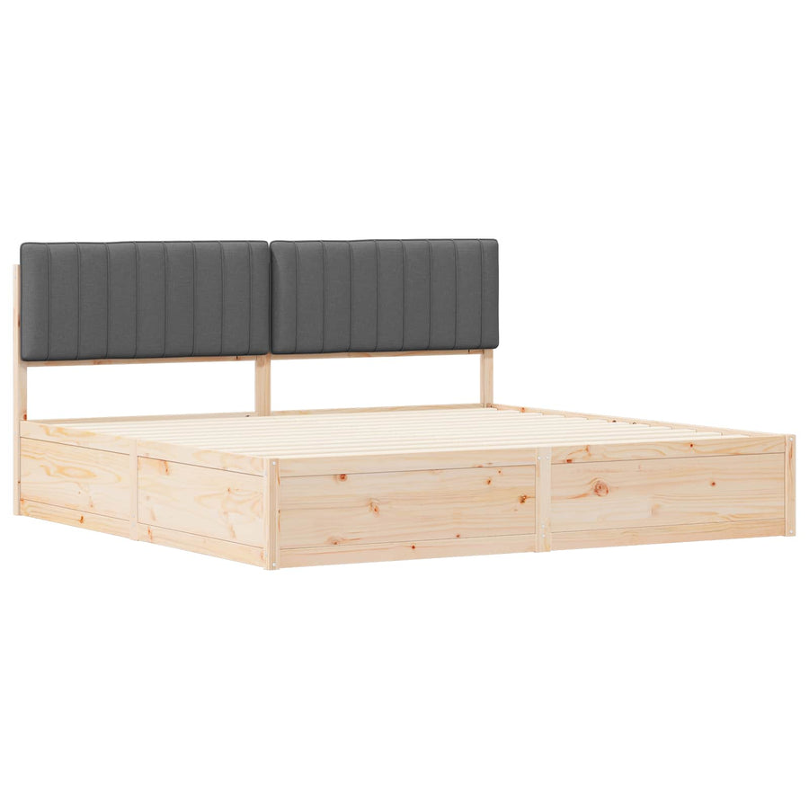 Bedframe met Gevoerd Hoofdgedeelte Donkergrijs 200 x 200 cm