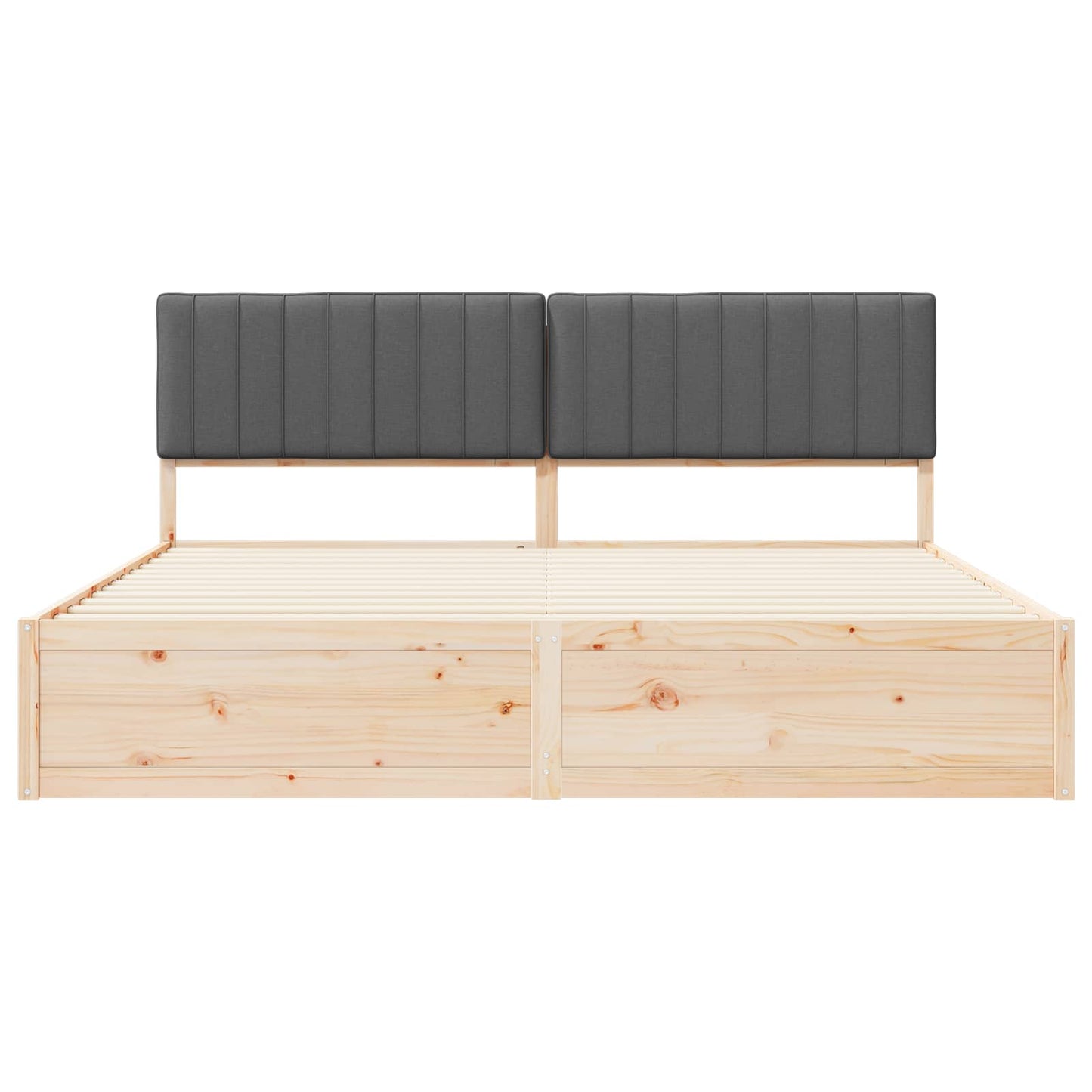 Bedframe met Gevoerd Hoofdgedeelte Donkergrijs 200 x 200 cm