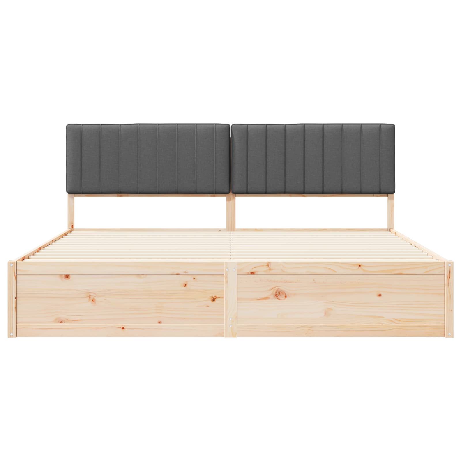 Bedframe met Gevoerd Hoofdgedeelte Donkergrijs 200 x 200 cm