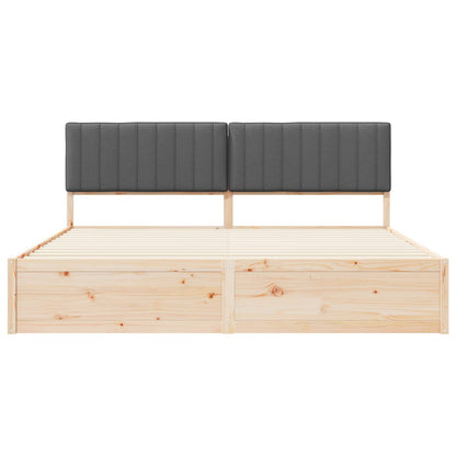 Bedframe met Gevoerd Hoofdgedeelte Donkergrijs 200 x 200 cm