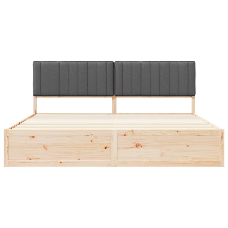 Bedframe met Gevoerd Hoofdgedeelte Donkergrijs 200 x 200 cm