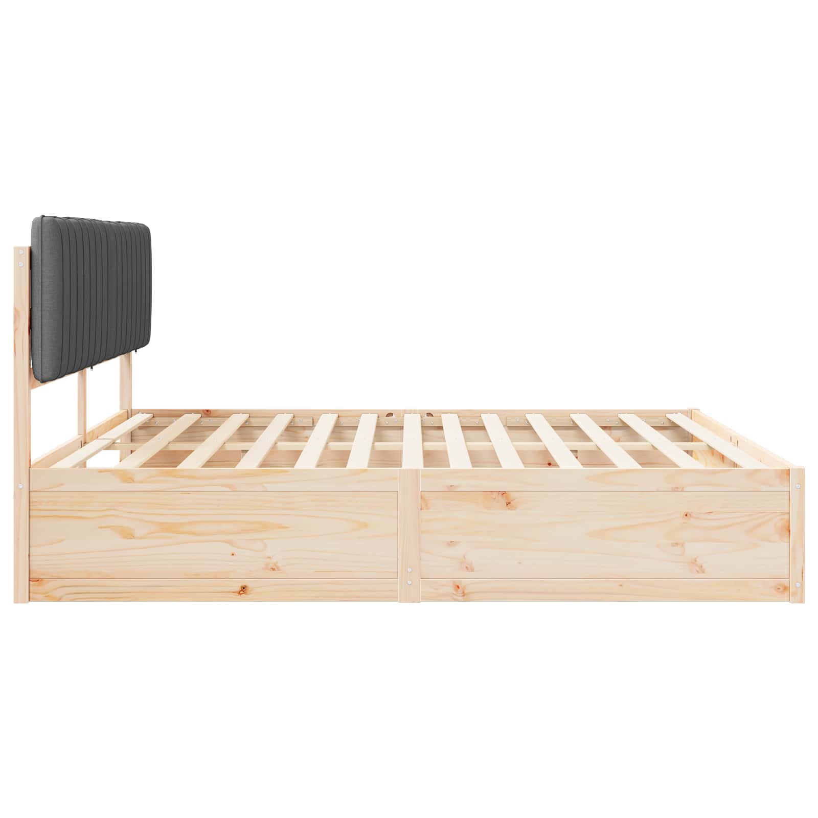 Bedframe met Gevoerd Hoofdgedeelte Donkergrijs 200 x 200 cm