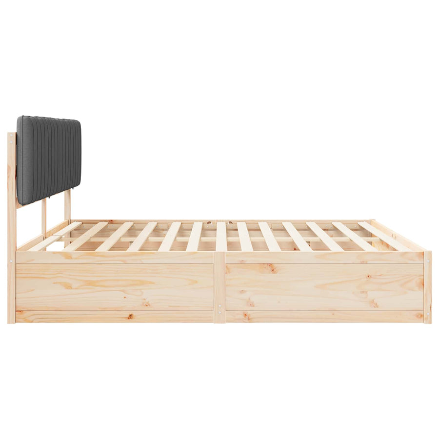 Bedframe met Gevoerd Hoofdgedeelte Donkergrijs 200 x 200 cm