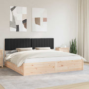 Bedframe massief grenenhout 200x200 cm zwart