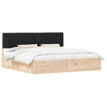 Bedframe met Gevoerd Hoofdgedeelte Zwart 200 x 200 cm