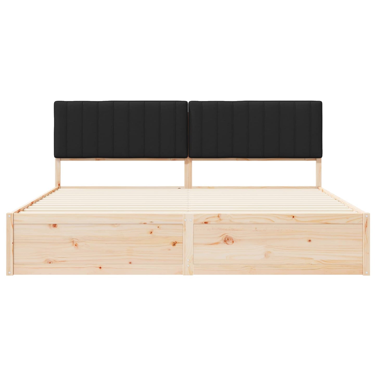 Bedframe met Gevoerd Hoofdgedeelte Zwart 200 x 200 cm