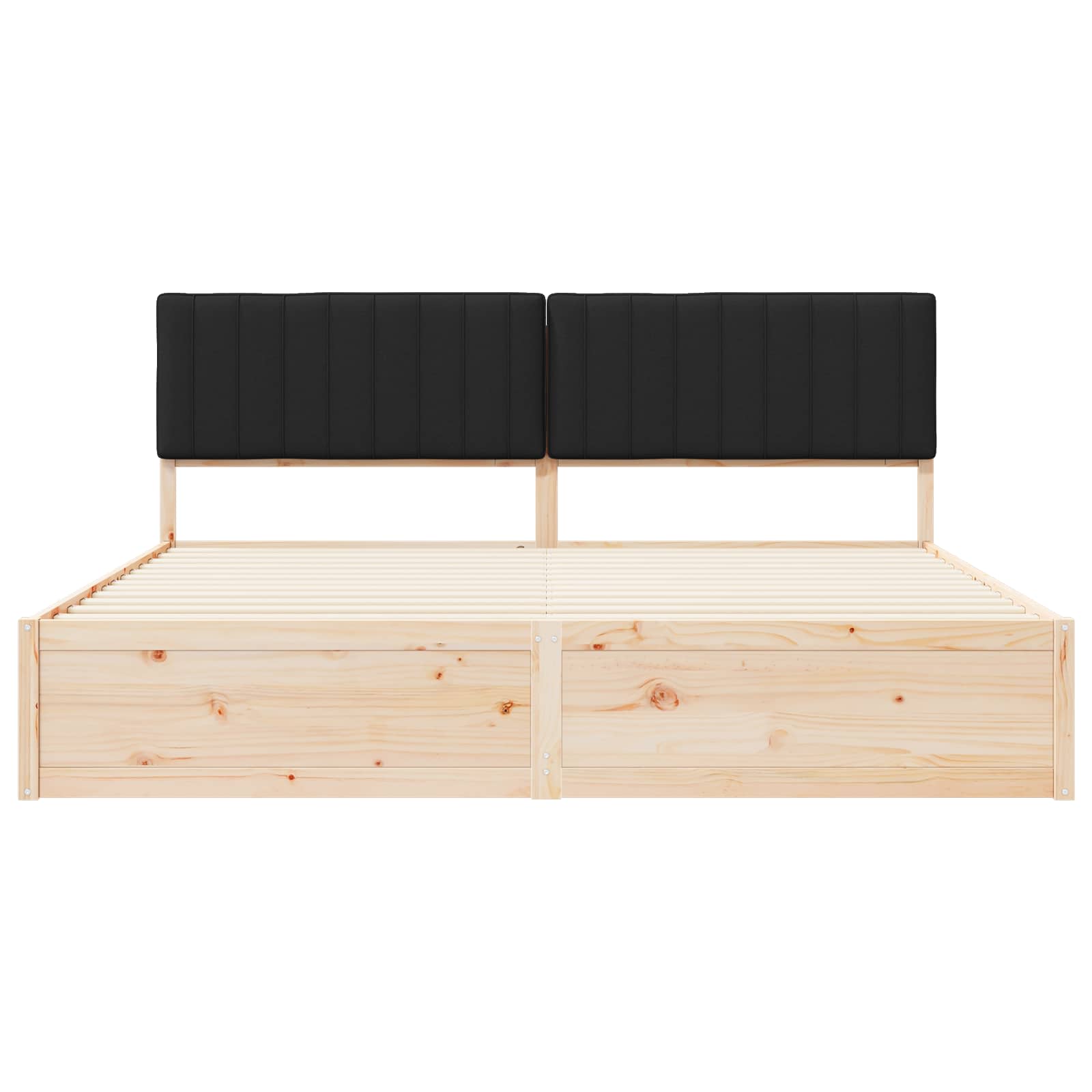 Bedframe met Gevoerd Hoofdgedeelte Zwart 200 x 200 cm
