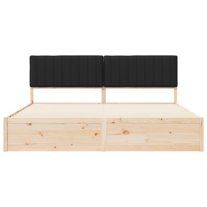 Bedframe met Gevoerd Hoofdgedeelte Zwart 200 x 200 cm