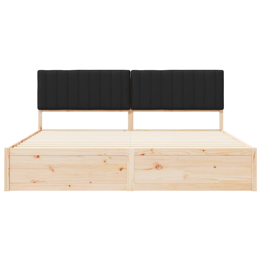 Bedframe met Gevoerd Hoofdgedeelte Zwart 200 x 200 cm