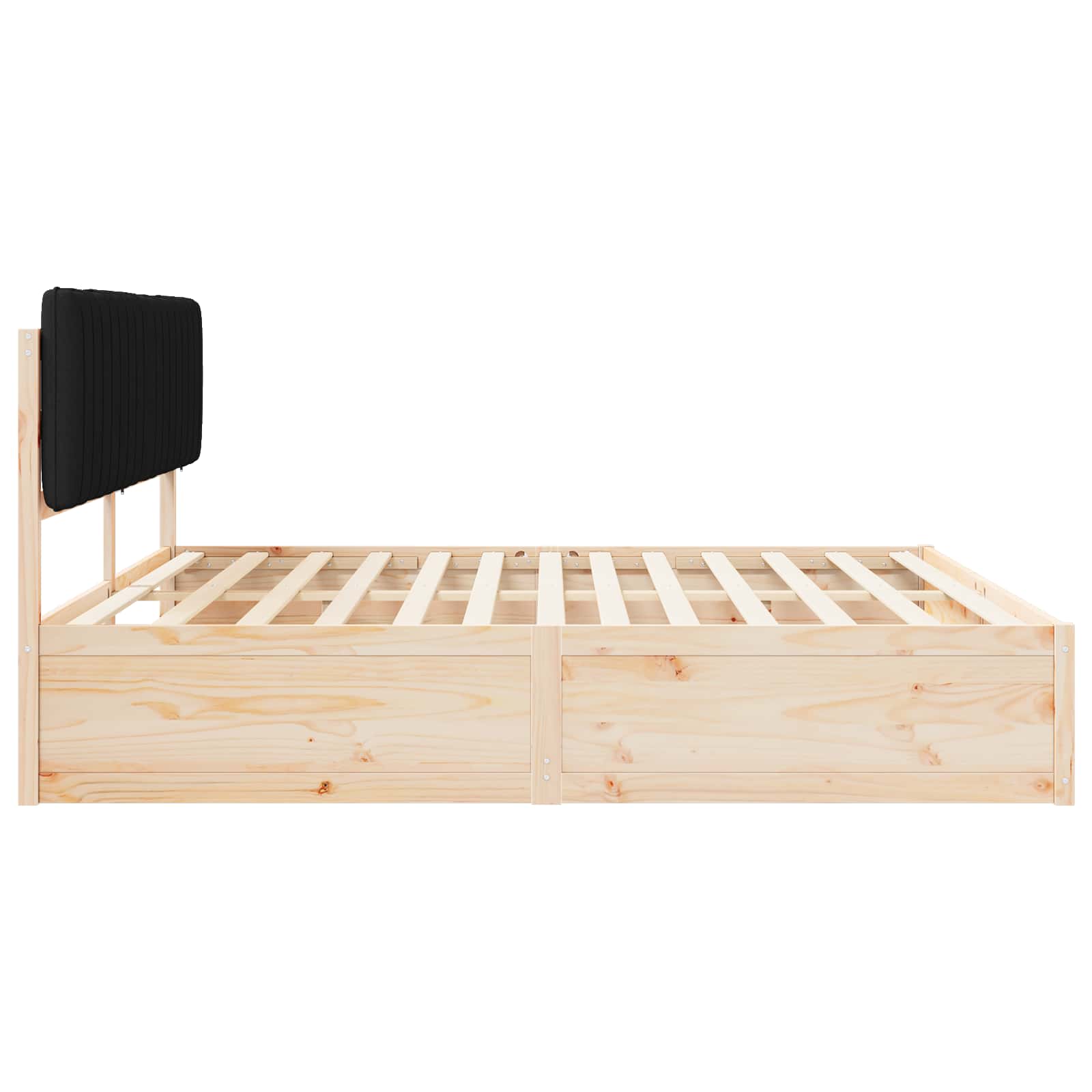 Bedframe met Gevoerd Hoofdgedeelte Zwart 200 x 200 cm