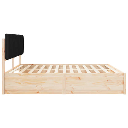 Bedframe met Gevoerd Hoofdgedeelte Zwart 200 x 200 cm