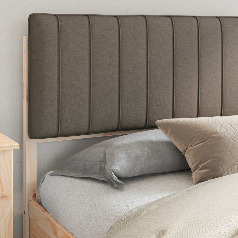 Bedframe met Gevoerd Hoofdgedeelte Taupe 200 x 200 cm